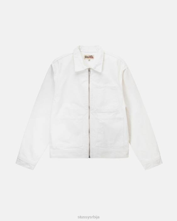 STUSSY горња одећа кост унисек префарбана радна јакна са патент затварачем L64B348