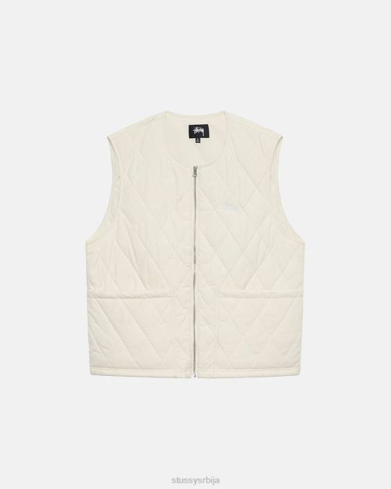 STUSSY горња одећа крем унисек дијамантски прошивени прслук L64B349