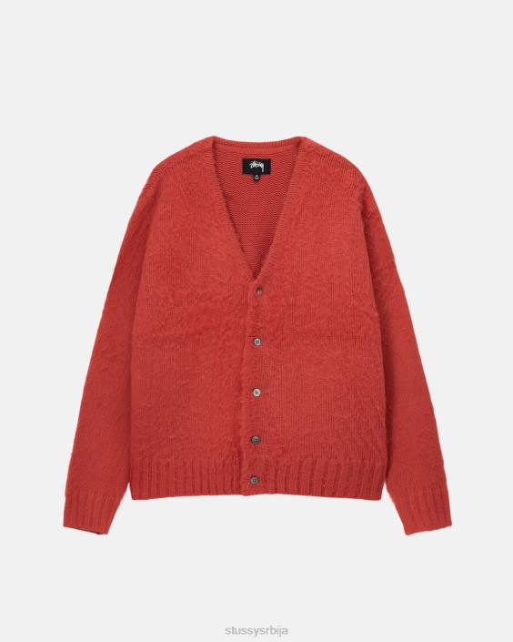 STUSSY плетива црвена унисек брушени кардиган L64B262