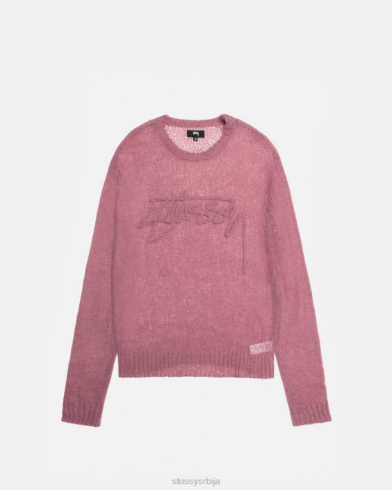 STUSSY плетива љубичаста унисек лабав џемпер са логотипом L64B264