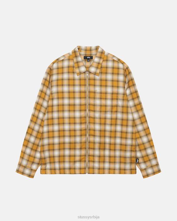 STUSSY топ и кошуље сенф унисек еддие карирана кошуља са патентним затварачем L64B500