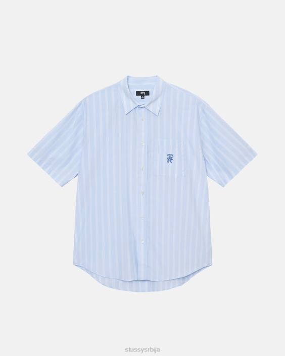 STUSSY топ и кошуље лт. плава трака унисек кутијаста пругаста сс кошуља L64B501