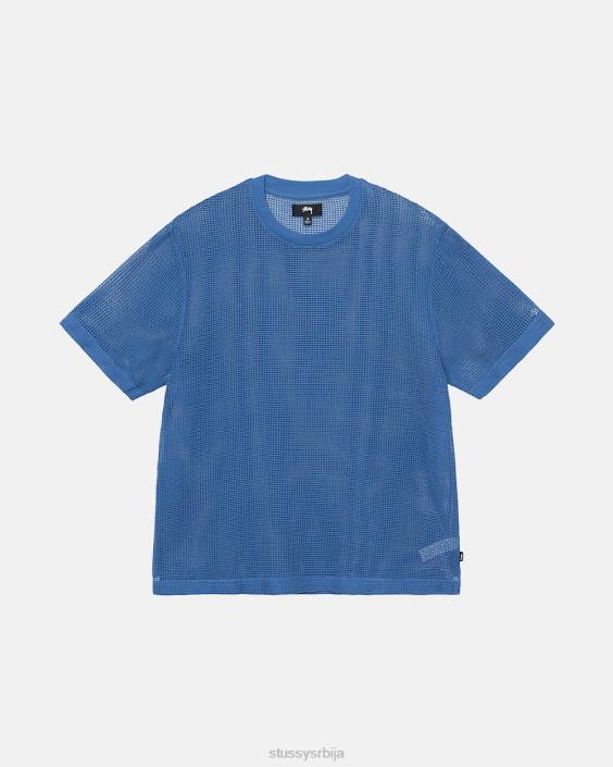 STUSSY топ и кошуље океанско плаво унисек памучна мрежа сс екипа L64B507