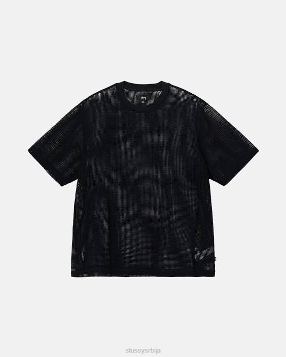 STUSSY топ и кошуље црн унисек памучна мрежа сс екипа L64B509