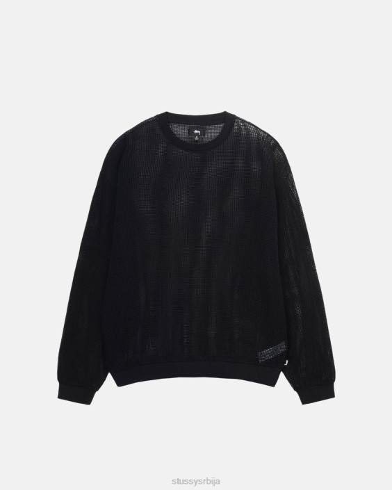 STUSSY топ и кошуље црн унисек памучна мрежа лс екипа L64B510