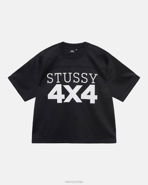 STUSSY теес црн унисек 4к4 мрежасти фудбалски дрес L64B513