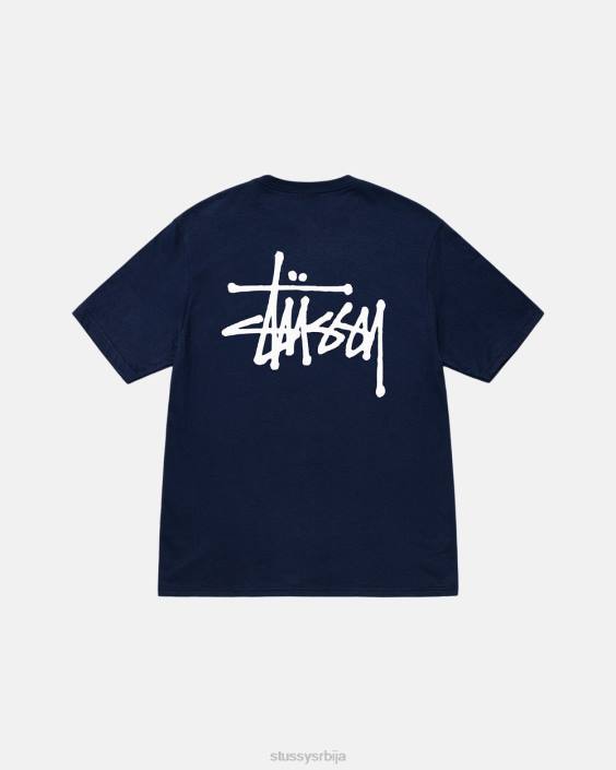 STUSSY теес морнарица унисек основни тее L64B3