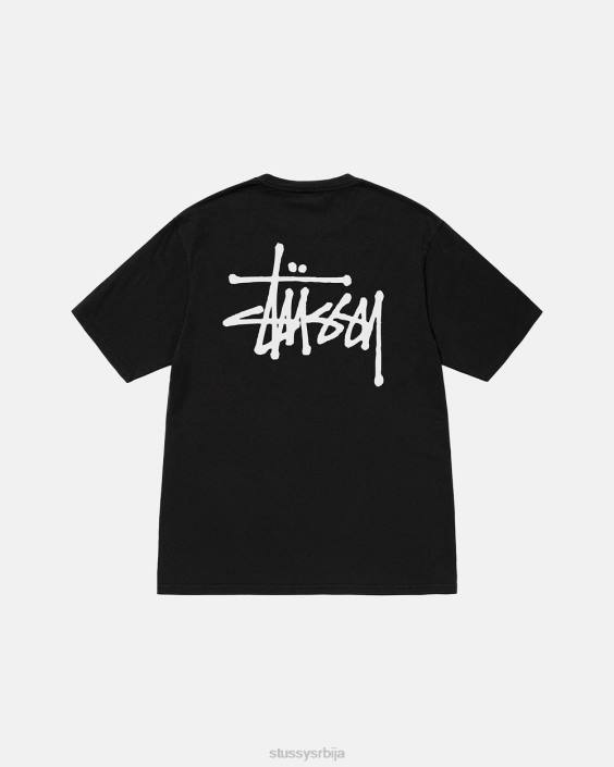 STUSSY теес црн унисек основни пигмент обојена мајица L64B30