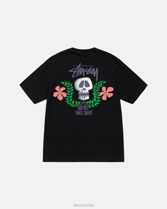 STUSSY теес црн унисек мајица са лобањом L64B48