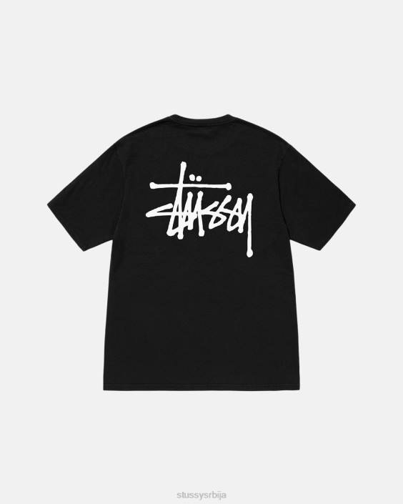 STUSSY теес црн унисек основни пигмент обојена мајица L64B497