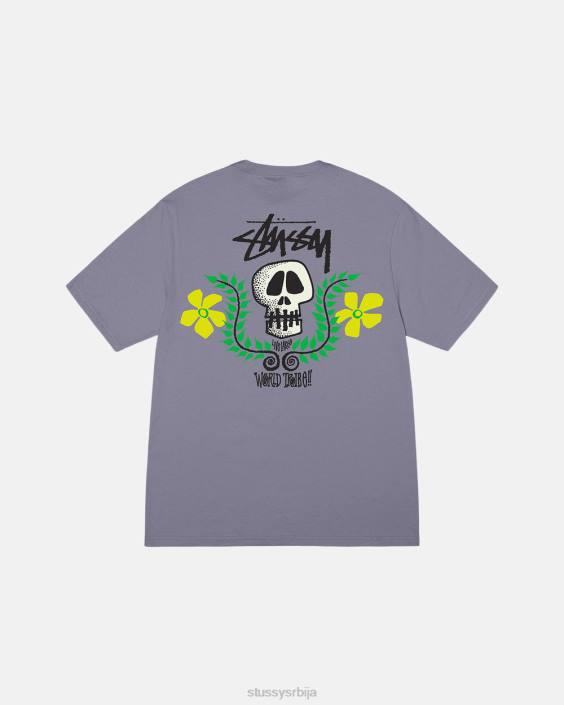 STUSSY теес љубичаста унисек мајица са лобањом L64B50