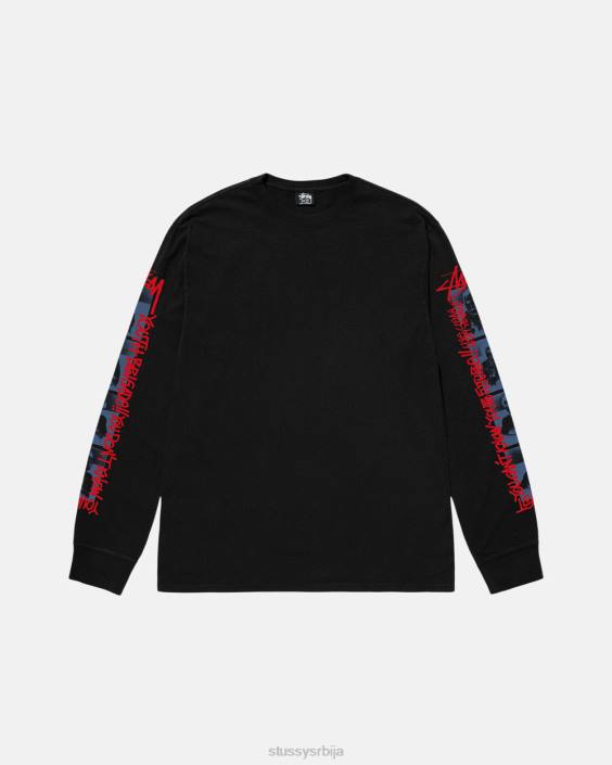STUSSY теес црн унисек омладинске бригаде пигмент обојен лс тее L64B51