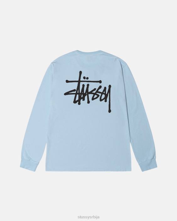 STUSSY теес небеско плаветнило унисек основни пигмент обојен лс тее L64B66