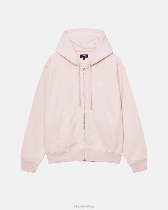 STUSSY зноји се лт. розе унисек стоцк лого зип хоодие L64B127