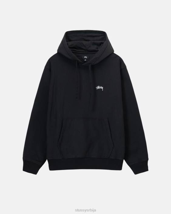 STUSSY зноји се црн унисек овердиед хоодие са логом L64B133