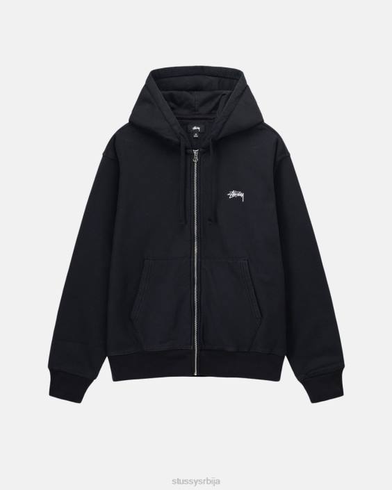 STUSSY зноји се црн унисек стоцк лого зип хоодие L64B134