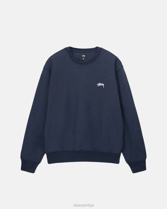 STUSSY зноји се морнарица унисек овердиед стоцк лого црев L64B142