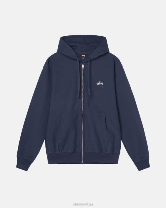 STUSSY зноји се морнарица унисек стоцк лого зип хоодие L64B144