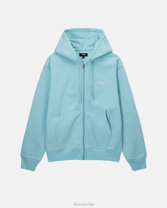 STUSSY зноји се Плави унисек стоцк лого зип хоодие L64B147