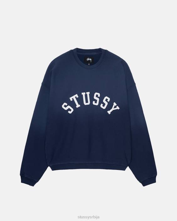 STUSSY зноји се морнарица унисек сунце избледела превелика посада L64B159