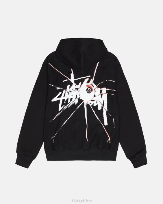 STUSSY зноји се црн унисек сломљена дуксерица са рајсфершлусом L64B172
