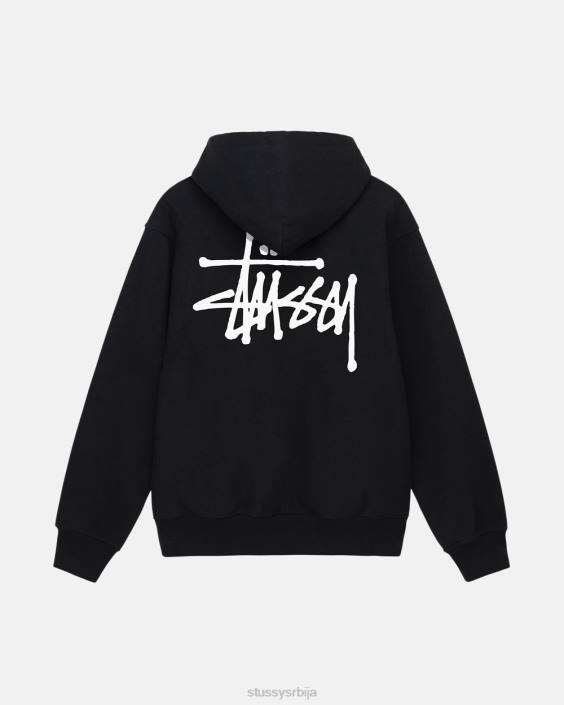 STUSSY зноји се црн унисек основна дуксерица L64B196