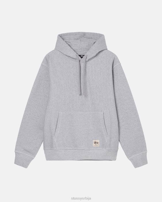 STUSSY зноји се сиви вријесак унисек дуксерица са етикетом са контрастним шавом L64B213