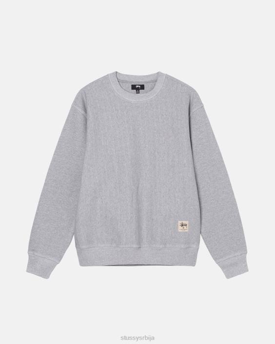 STUSSY зноји се сиви вријесак унисек екипа за етикету контрастног шава L64B215