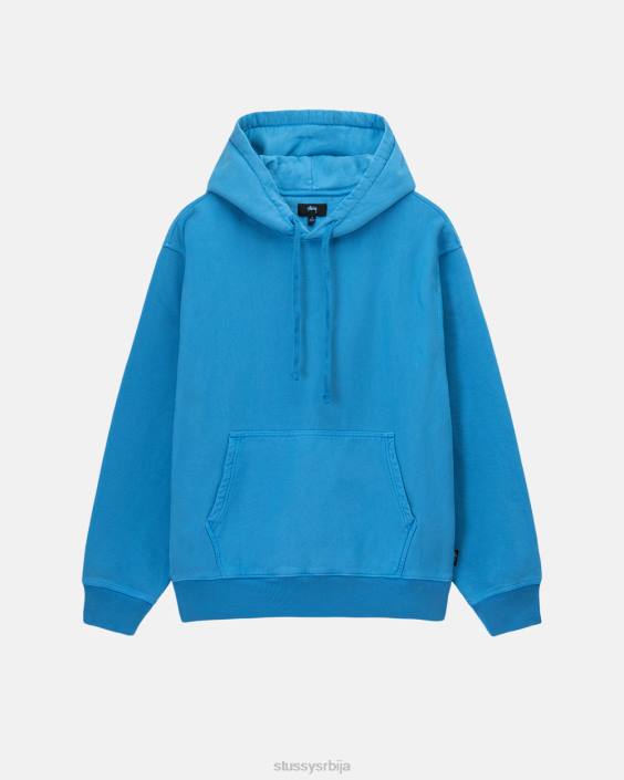STUSSY зноји се Плави унисек дуксерица од флиса обојеног пигментом L64B220