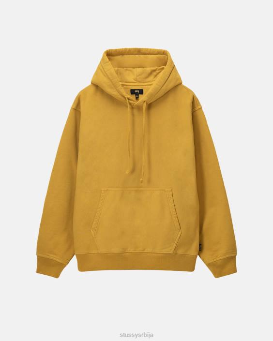 STUSSY зноји се злато унисек дуксерица од флиса обојеног пигментом L64B226