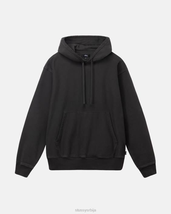 STUSSY зноји се црн унисек дуксерица од флиса обојеног пигментом L64B229