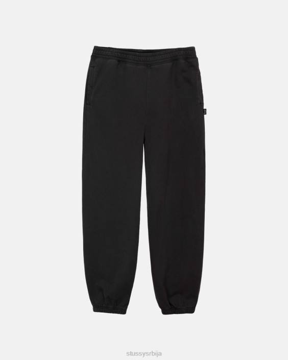 STUSSY зноји се црн унисек панталоне од флиса обојеног пигментом L64B230