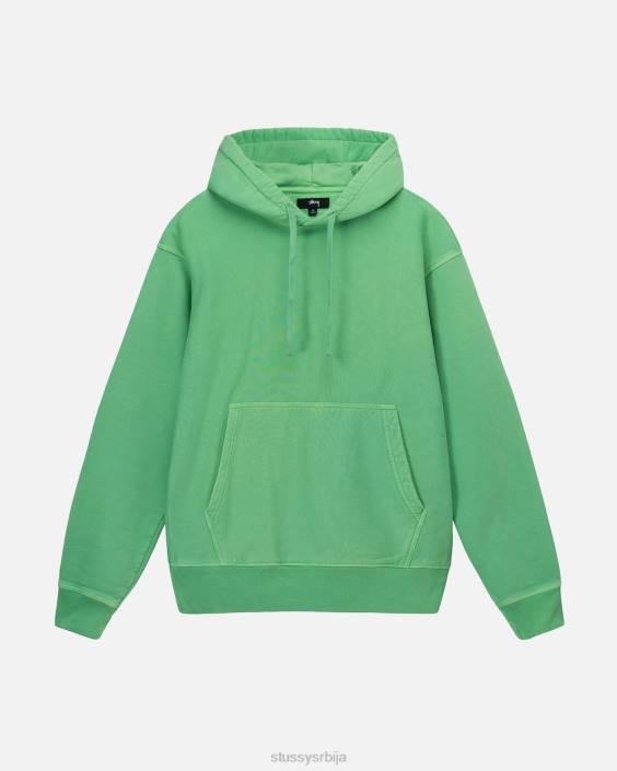 STUSSY зноји се зелен унисек дуксерица од флиса обојеног пигментом L64B235