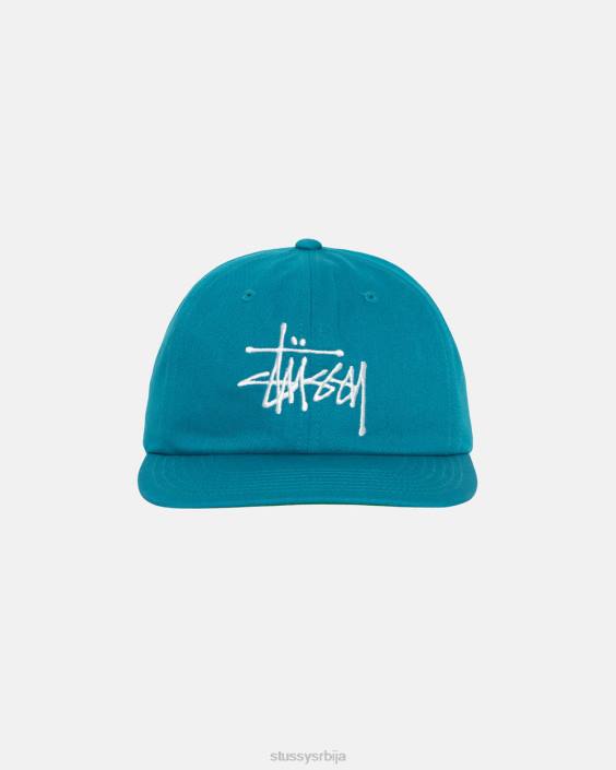 STUSSY покривала за главу теал унисек основна капа са нараменицама L64B400
